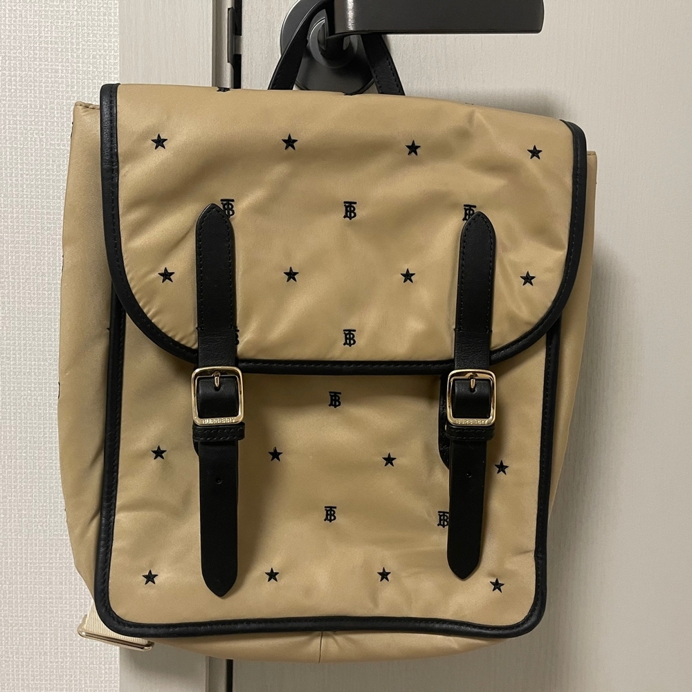 Burberry Tan and Black Backpack Classic Design